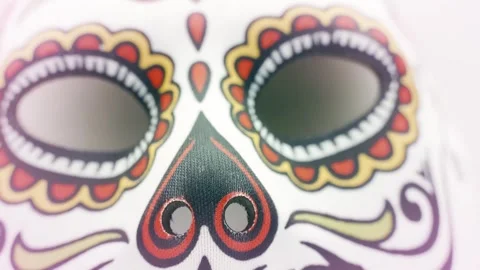 Mexican day of the dead sugar skull mask Stock Footage 346171568