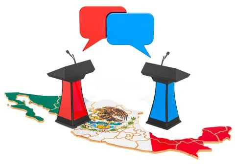 Mexican Debate concept, 3D rendering Stock-Illustration
