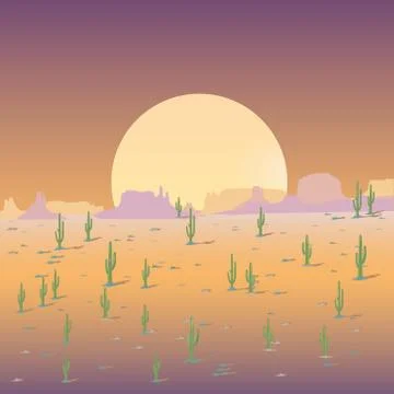Mexican desert background Stock Illustration