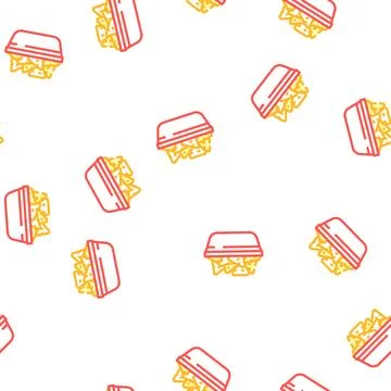 Mexican dish potato snack vector seamless pattern Stock Illustration