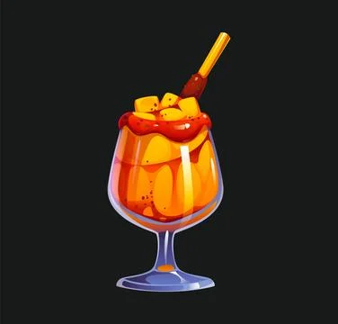 Mexican drink Mangonada or mango chamoy juice Stock Illustration