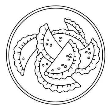 Mexican Empanadas. Vector linear hand drawing mexican food in doodle style... Stock Illustration