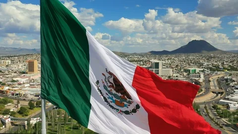 Mexican Flag 2 Stock Footage 115283388