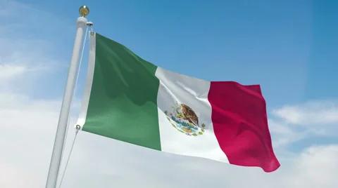 Mexican flag in 4k Stock Footage 62440823