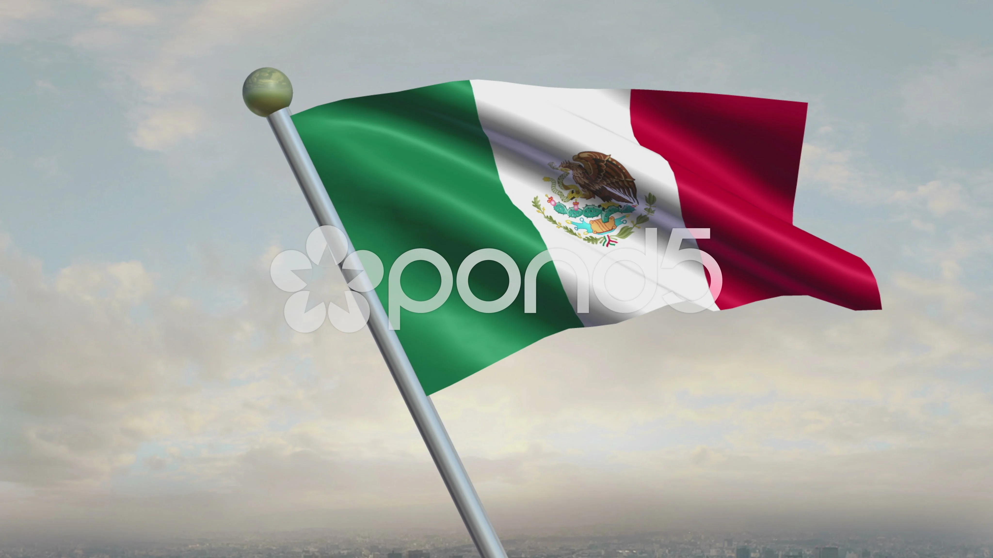 Mexican Flag HD. Looped., Stock Video