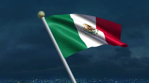Mexican Flag Animation Vídeo Stock 40242749