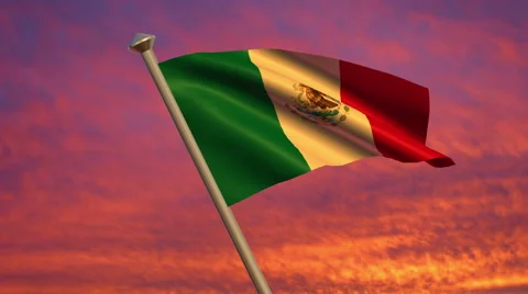Mexican Flag Animation Stock Footage 40242759