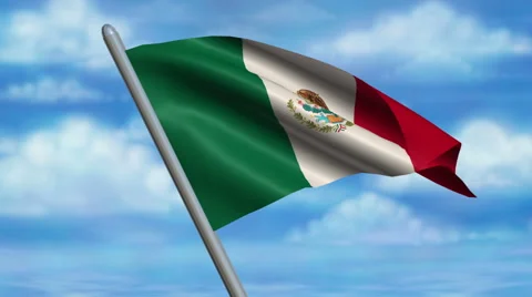Mexican Flag Animation Vídeos de archivo 40243299