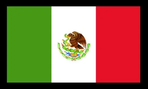 Mexican Flag On A Black Background Illustrazione stock