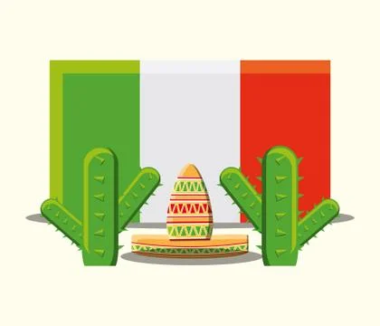 Mexican flag design Ilustración de archivo