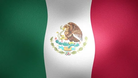 Mexican flag with fine cloth texture waving in the wind Stock Footage 340039545