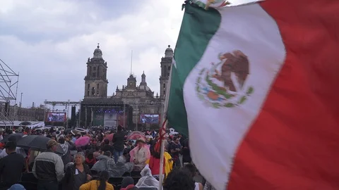 Mexican flag flutters Stock-Footage 113045160