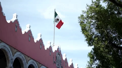 Mexican flag Stock Footage 62872089