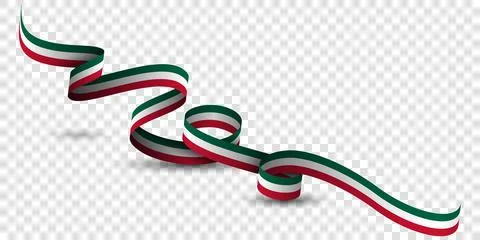 Mexican flag. irregular waving of the Mexican flag ribbon for mexico indepe.. Stock Illustration