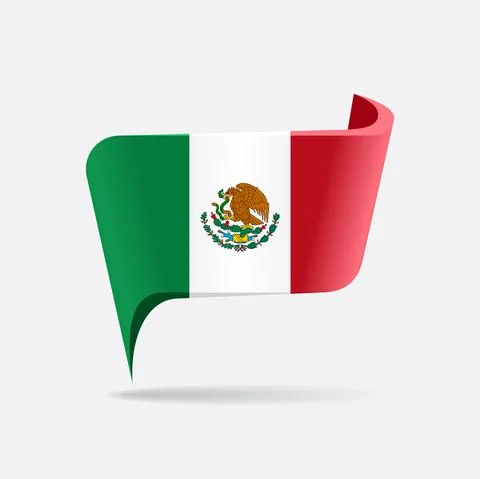 Mexican flag map pointer layout. Vector illustration. Stock Illustration