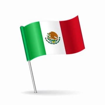 Mexican flag map pointer layout. Vector illustration. 스톡 일러스트