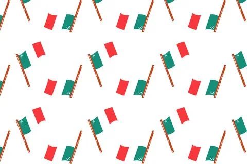 Mexican flag pattern, a seamless pattern of a Mexican symbol. Stock Illustration