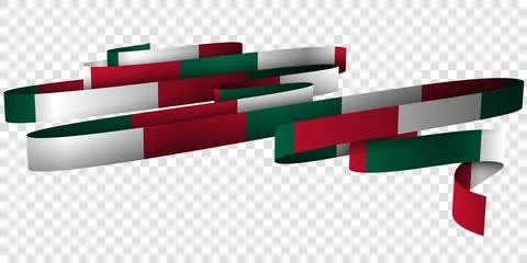Mexican flag ribbon template with background color design for Mexican Indep.. Stock Illustration