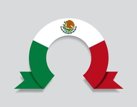 Mexican flag rounded abstract background. Vector illustration. Illustrazione stock