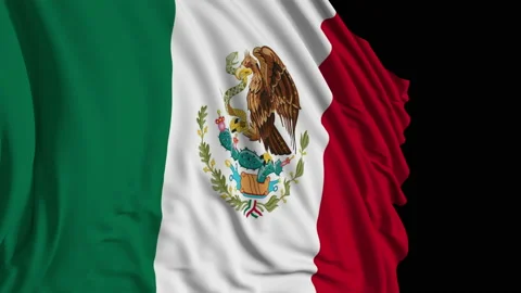 Mexican flag in slow motion. The flag develops smoothly in the wind 스톡 동영상 104497858