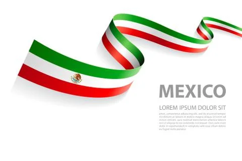 Mexican flag vector banner Illustrazione stock