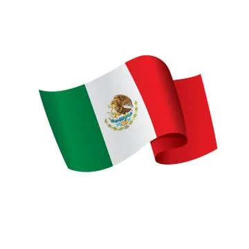 Mexican flag, vector illustration Stock Illustration