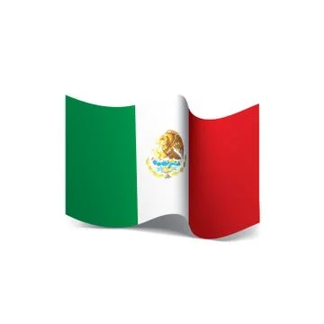 Mexican flag, vector illustration Stock Illustration