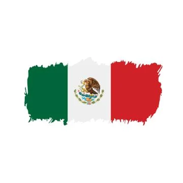 Mexican flag, vector illustration Stock Illustration