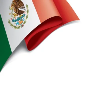 Mexican flag, vector illustration on a white background Stock Illustration