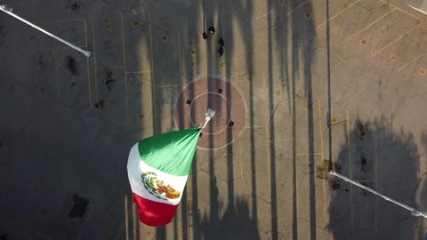 Mexican flag view from sky, independence day, cinco de mayo Stock Footage 140024620