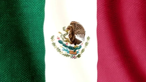 Mexican flag waving animation Stock Footage 77615102