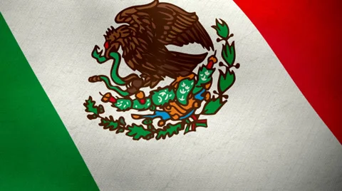 Mexican flag waving background loop 動画素材 34424469