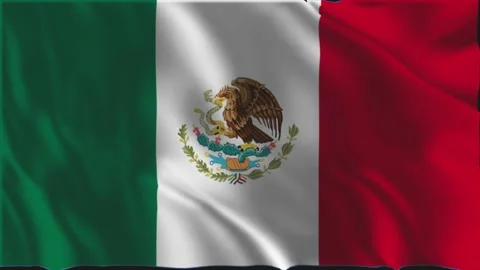 Mexican flag waving slowly Stock Footage 336637553