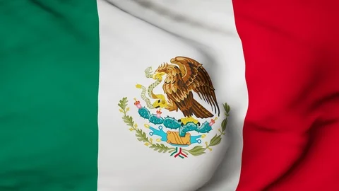 The Mexican flag waving in the wind Stock Footage 88395090