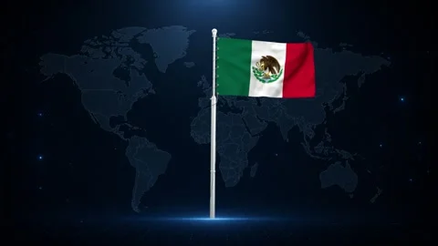 Mexican flag waving in the wind. Stock Footage 340414194