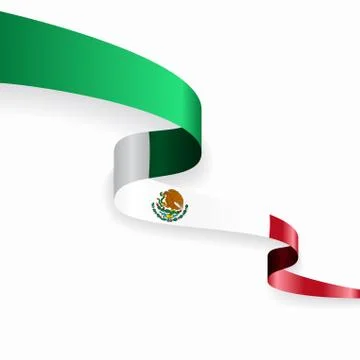 Mexican flag wavy abstract background. Vector illustration. Stock Illustration