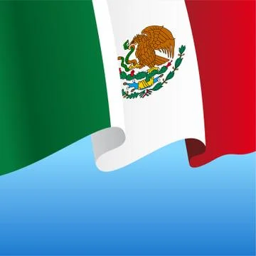 Mexican flag wavy abstract background. Vector illustration. Stock Illustration