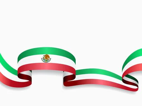 Mexican flag wavy abstract background. Vector illustration. Stock Illustration