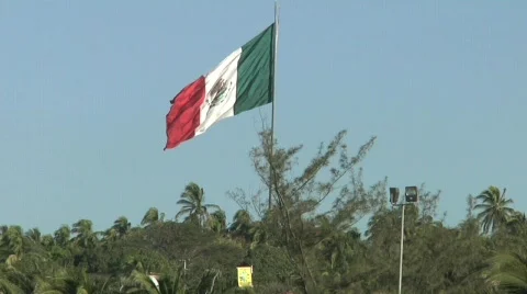Mexican Flag in the wind Vídeo Stock 589880