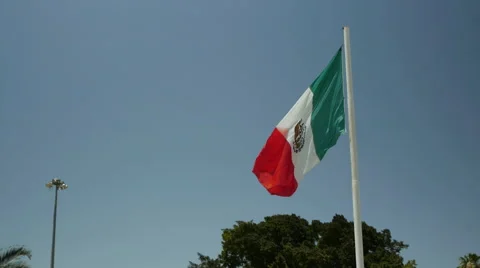 Mexican flag in the wind Stock Footage 45524413