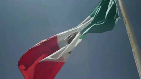 Mexican flag in the wind Stock Footage 45525194