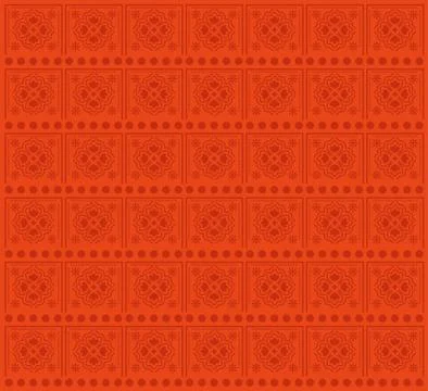 Mexican flowers pattern and red background vector design 스톡 일러스트