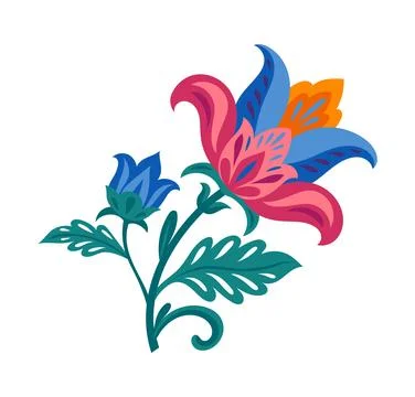 Mexican folklore traditional flower element Stock Illustration