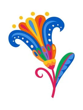 Mexican folklore traditional flower object Ilustración de archivo