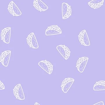 Mexican food line seamless pattern Stock Illustration