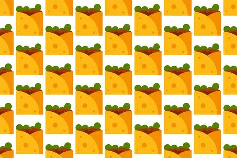 Mexican food seamless pattern background template Stock Illustration