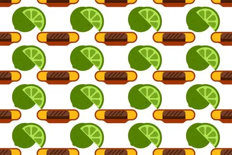Mexican food seamless pattern background template Stock Illustration