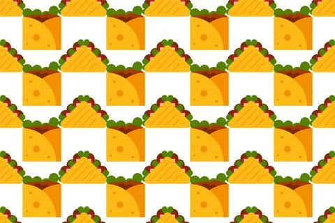 Mexican food seamless pattern background template Stock Illustration