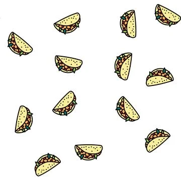 Mexican food vector seamless pattern Illustrazione stock