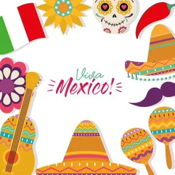 Mexican frame icon set vector design Stock-Illustration